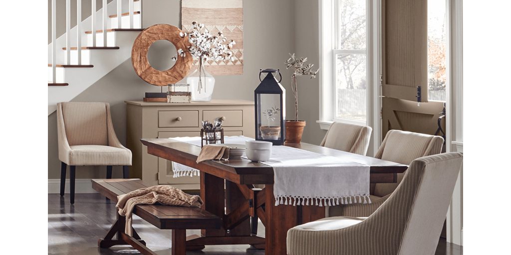 Brown and deals grey dining room